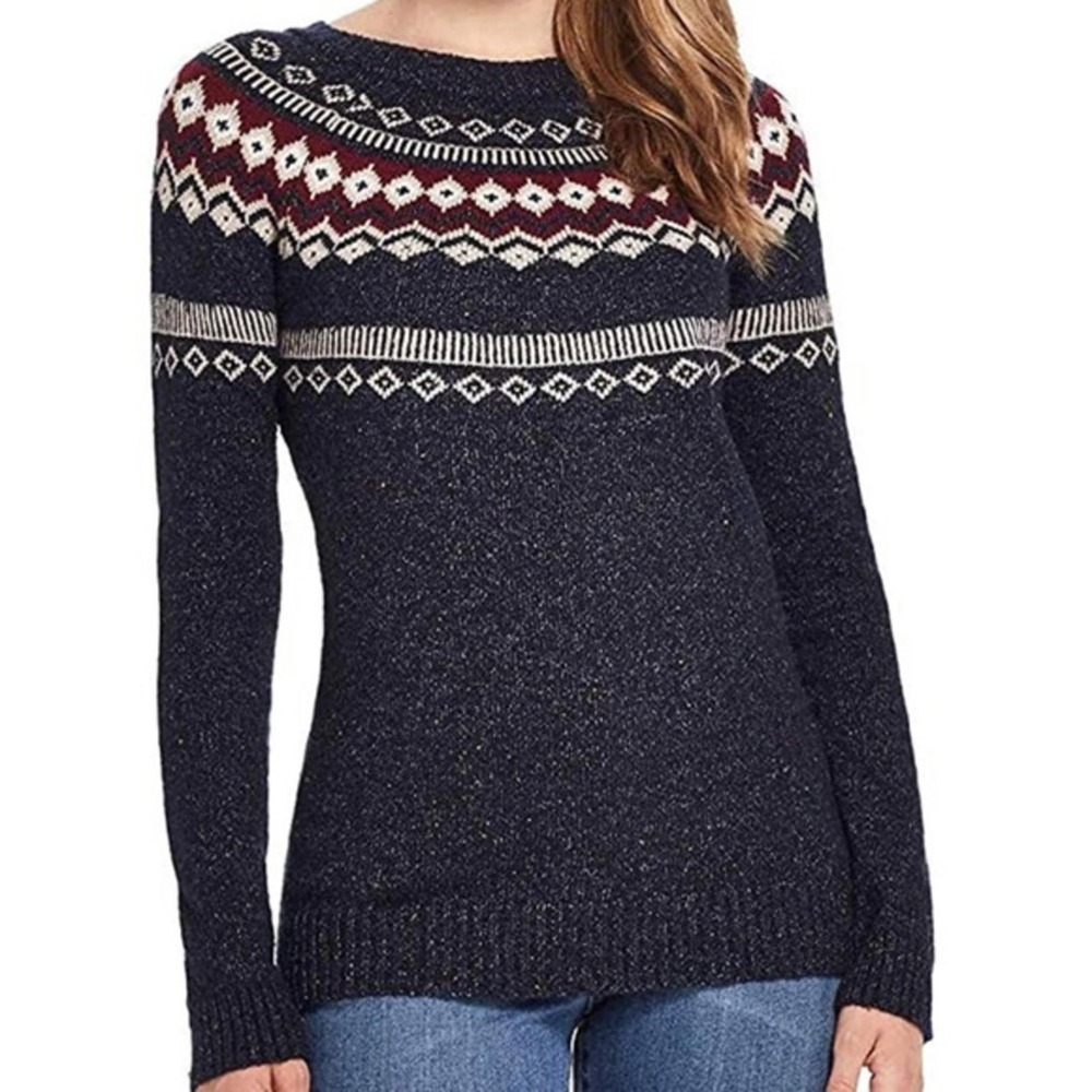 Women's fair isle NWT charcoal Gray‎ sweater